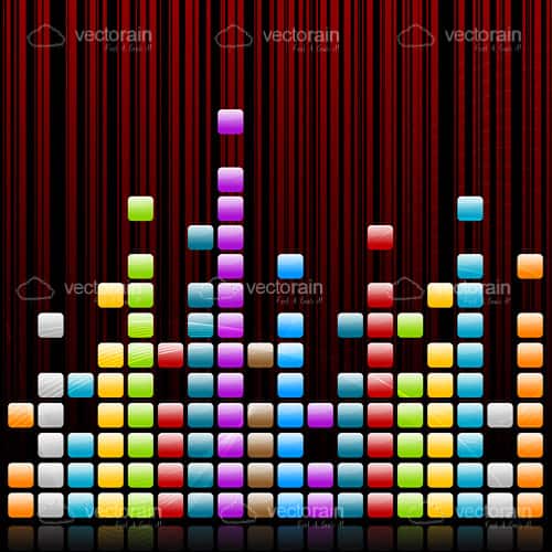 Music Equalizer in Colourful Cubes Design